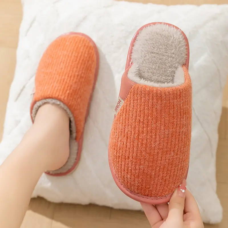 Cotton Slippers Pink Warm Women Winter Fur - Image 16