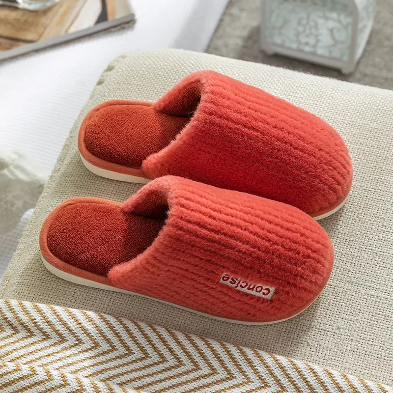Cotton Slippers Pink Warm Women Winter Fur - Image 2
