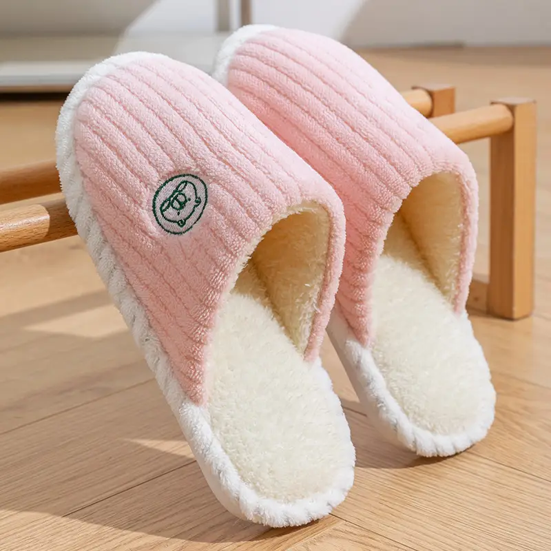 Cotton Slippers Pink Warm Women Winter Fur - Image 17