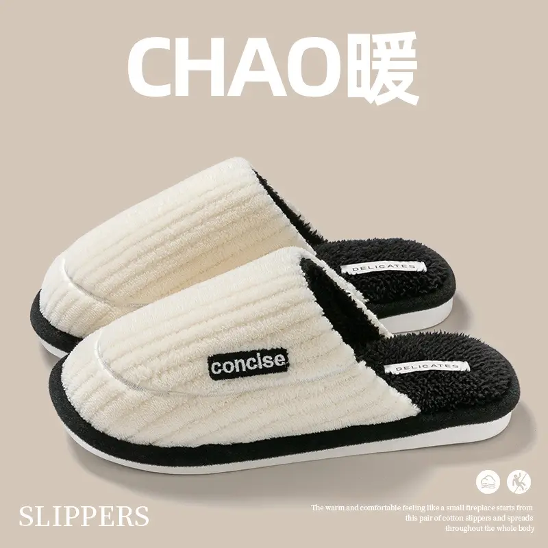 Cotton Slippers Pink Warm Women Winter Fur - Image 20