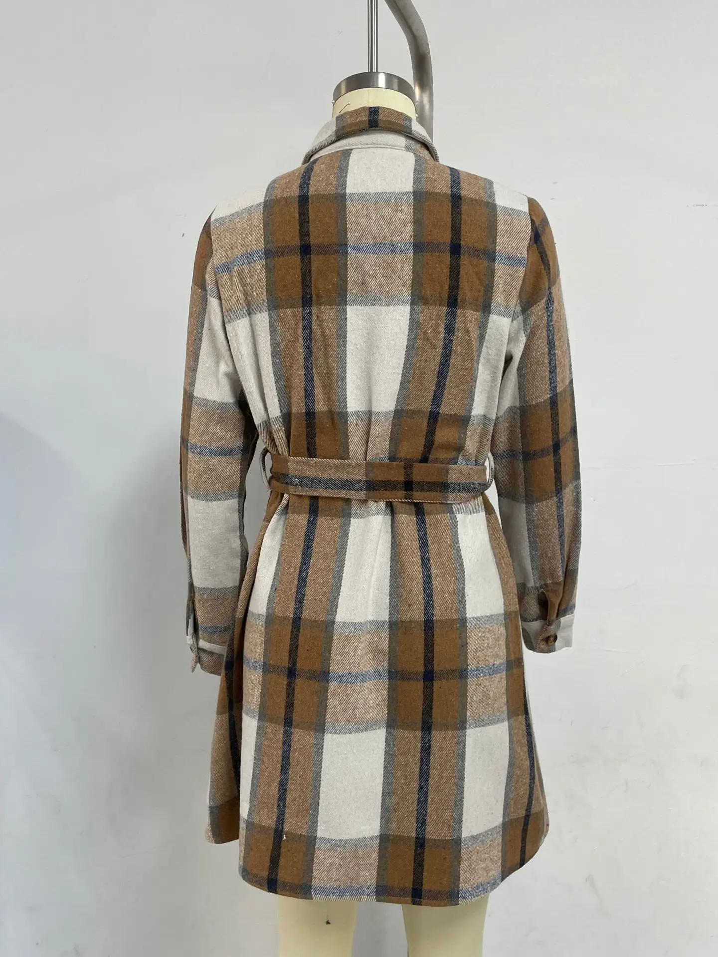 Plaid Belted A-Line Skirt Dress for Women — feature 6