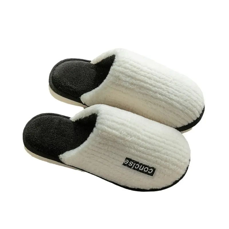 Women Yellow Plush Slippers Winter Indoor Warm