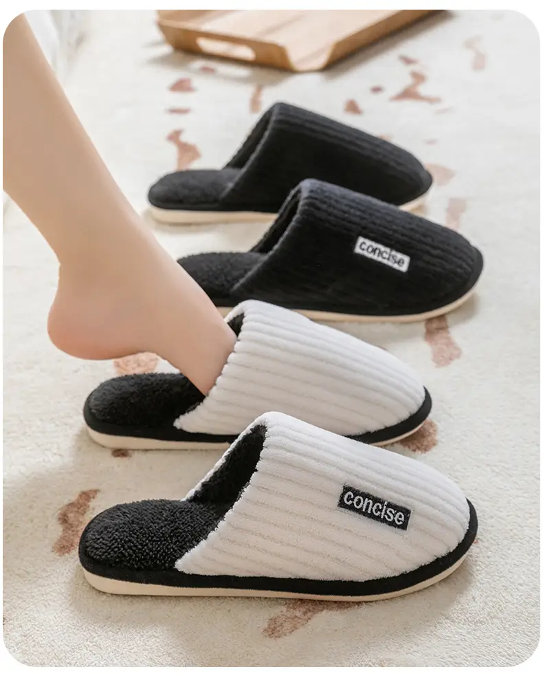 Women Yellow Plush Slippers Winter Indoor Warm — feature 6