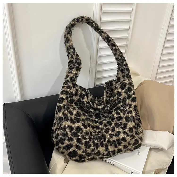 Leopard Print Wool Shoulder Bag Women Large Capacity — feature 18