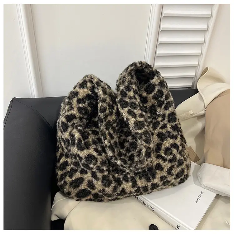 Leopard Print Wool Shoulder Bag Women Large Capacity — feature 19