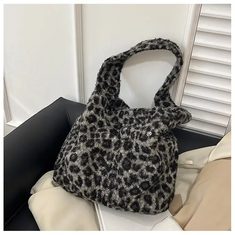 Leopard Print Wool Shoulder Bag Women Large Capacity — feature 20