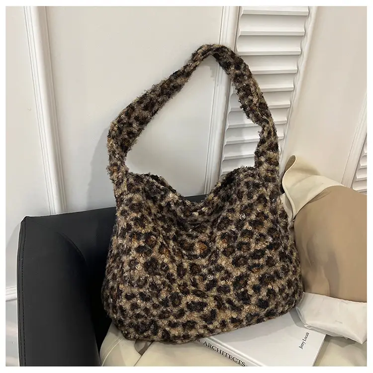Leopard Print Wool Shoulder Bag Women Large Capacity — feature 24