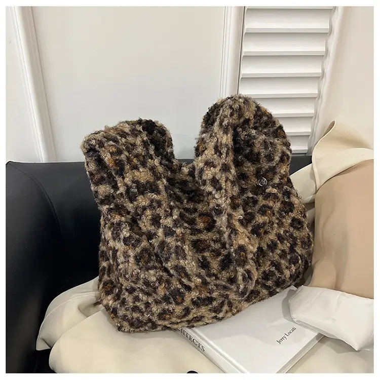 Leopard Print Wool Shoulder Bag Women Large Capacity — feature 25