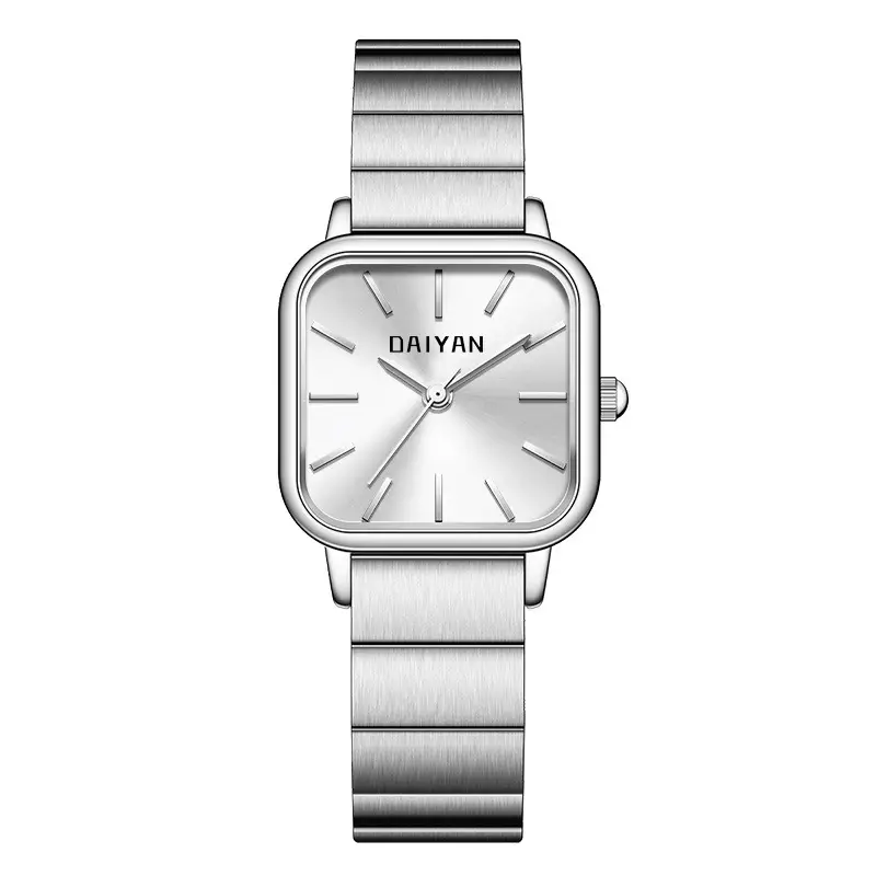 Daiyan Women's Watch Pink Square Stainless Steel Band - Image 4