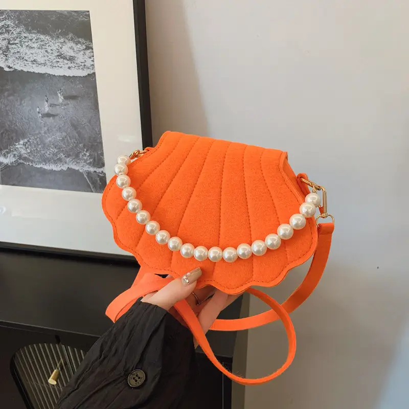 Pink Pearl Embellished Crossbody Bag for Women