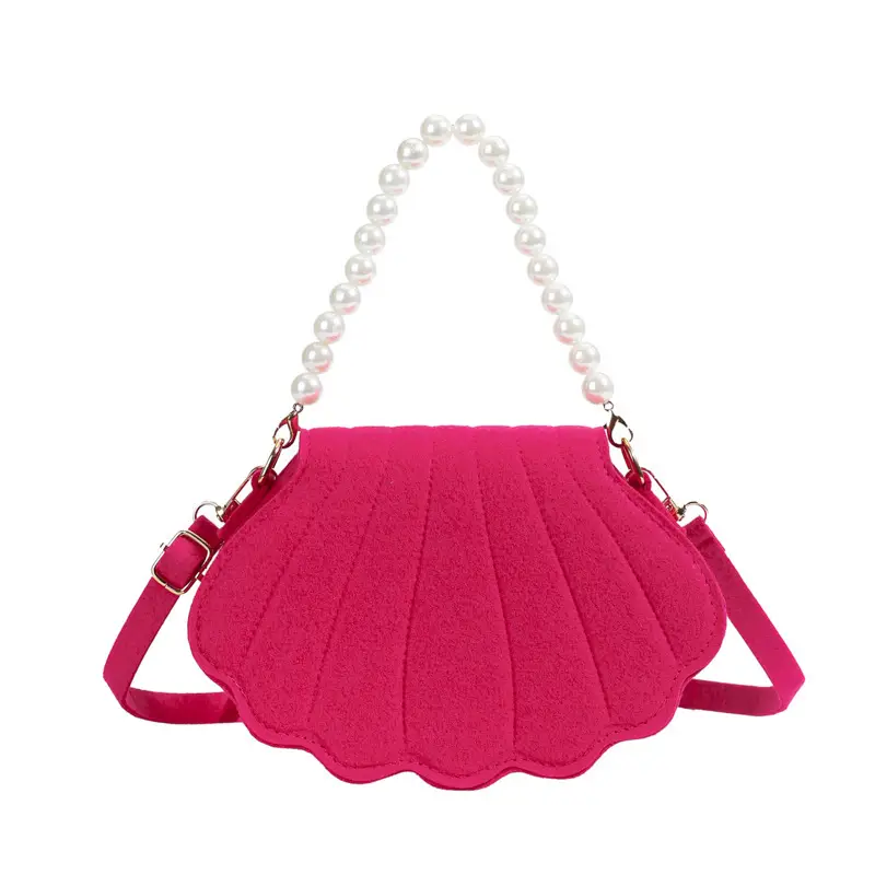 Pink Pearl Embellished Crossbody Bag for Women