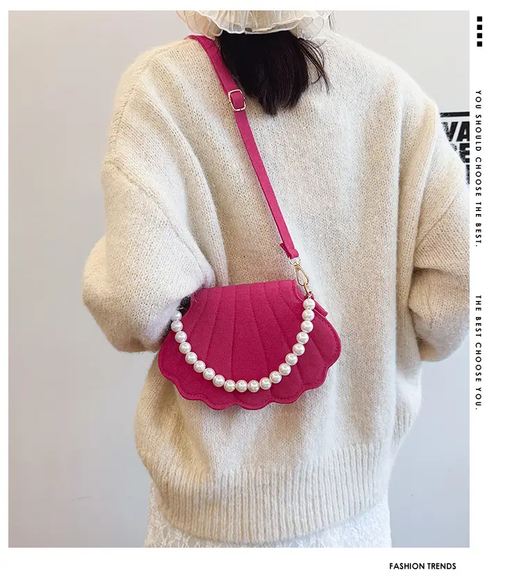 Pink Pearl Embellished Crossbody Bag for Women — feature 1