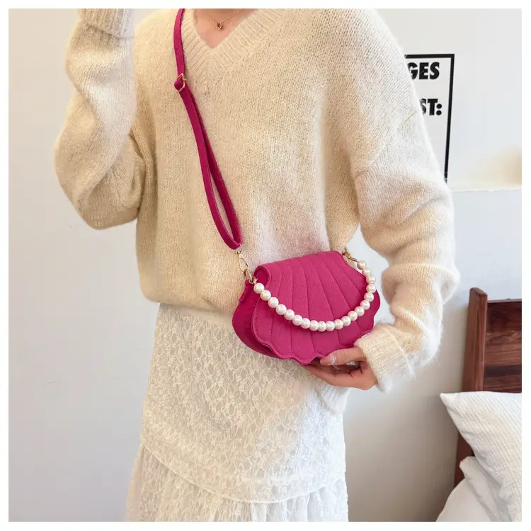 Pink Pearl Embellished Crossbody Bag for Women — feature 12
