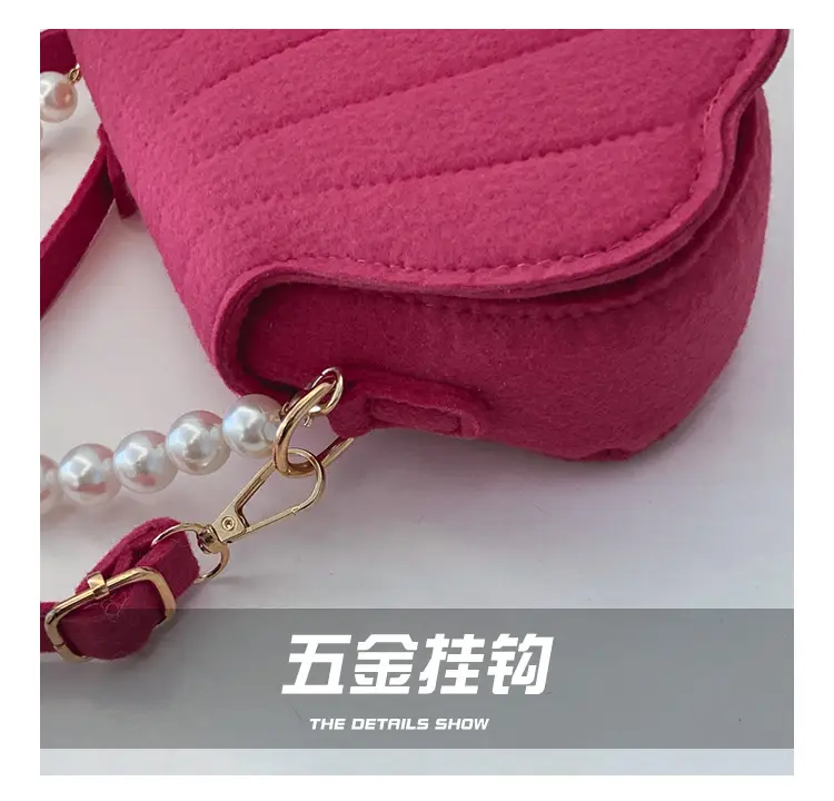 Pink Pearl Embellished Crossbody Bag for Women — feature 5