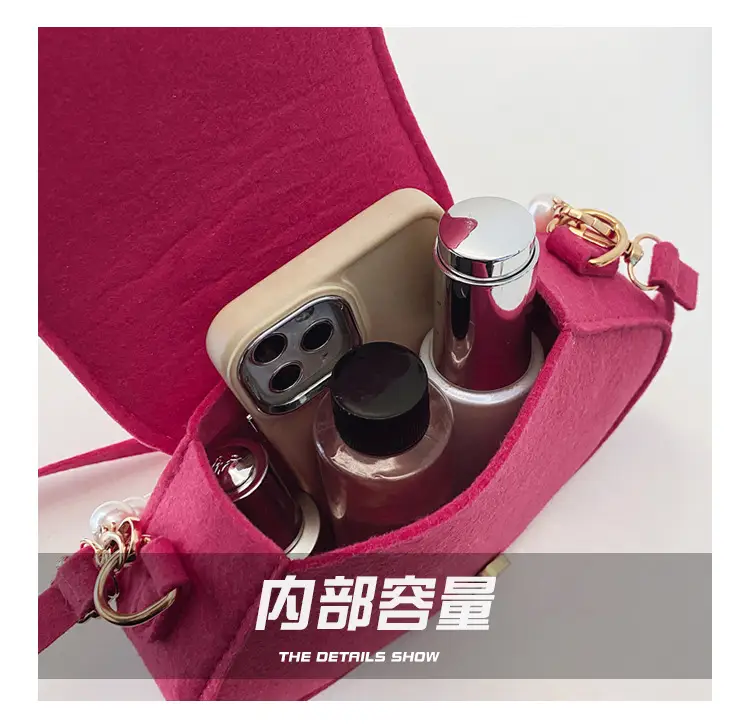 Pink Pearl Embellished Crossbody Bag for Women — feature 7