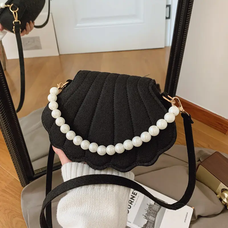 Pink Pearl Embellished Crossbody Bag for Women