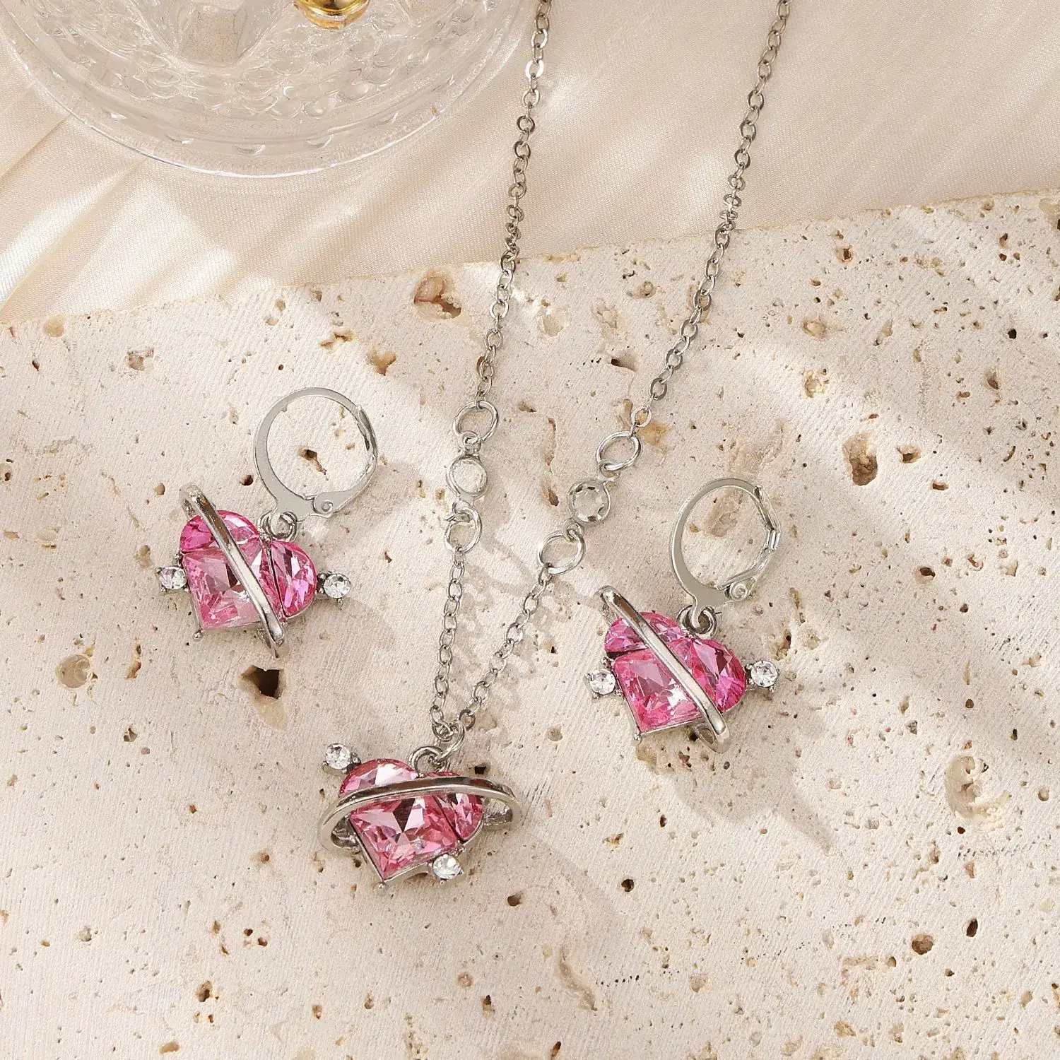 Gold Pearl Diamond Necklace Set for Women