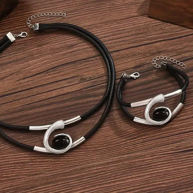 European & American Bohemian Spiral Gemstone Jewelry Set — feature 2