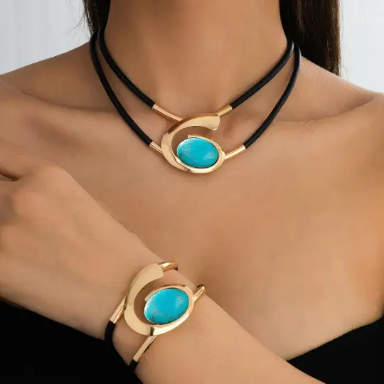 European & American Bohemian Spiral Gemstone Jewelry Set — feature 7