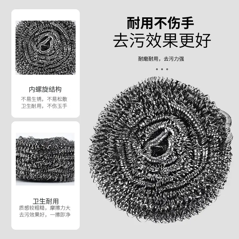 Stainless Steel Cleaning Brush with Handle, 3 Pack, Extra Large 25g