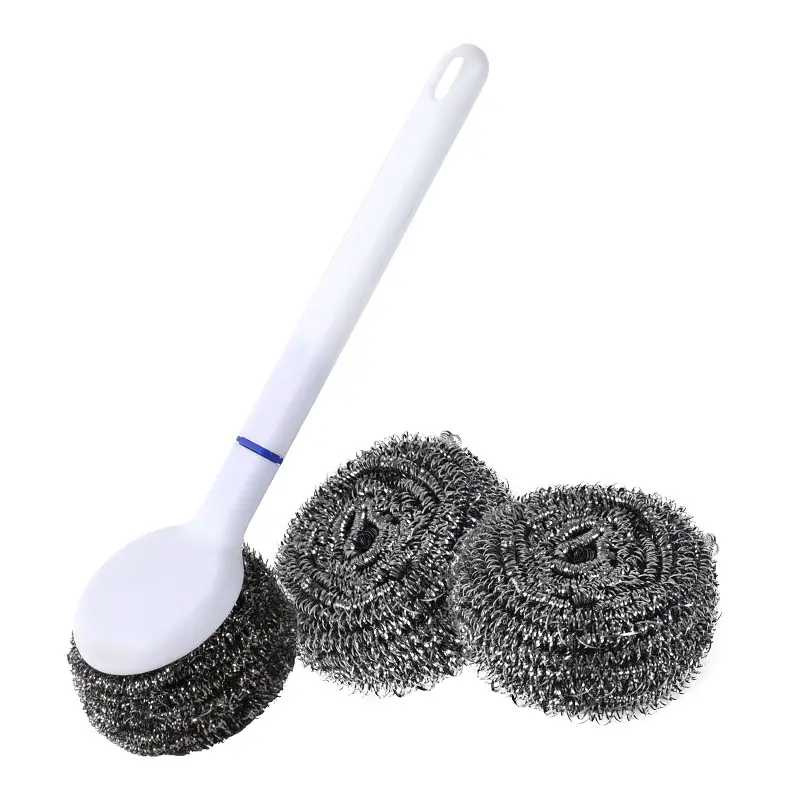 Stainless Steel Cleaning Brush with Handle, 3 Pack, Extra Large 25g