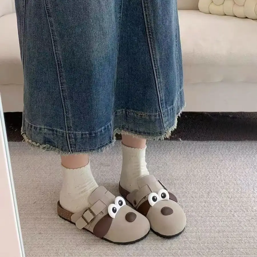 Cartoon Couple Burken Shoes Women's 2024 Summer New Student Round Toe Fashion Burken Lazy Slippers - Image 4