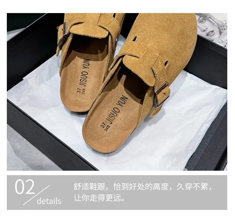 Cartoon Couple Burken Shoes Women's 2024 Summer New Student Round Toe Fashion Burken Lazy Slippers — feature 12
