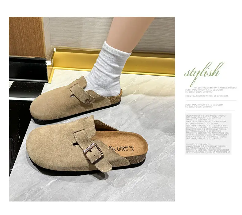 Cartoon Couple Burken Shoes Women's 2024 Summer New Student Round Toe Fashion Burken Lazy Slippers — feature 14