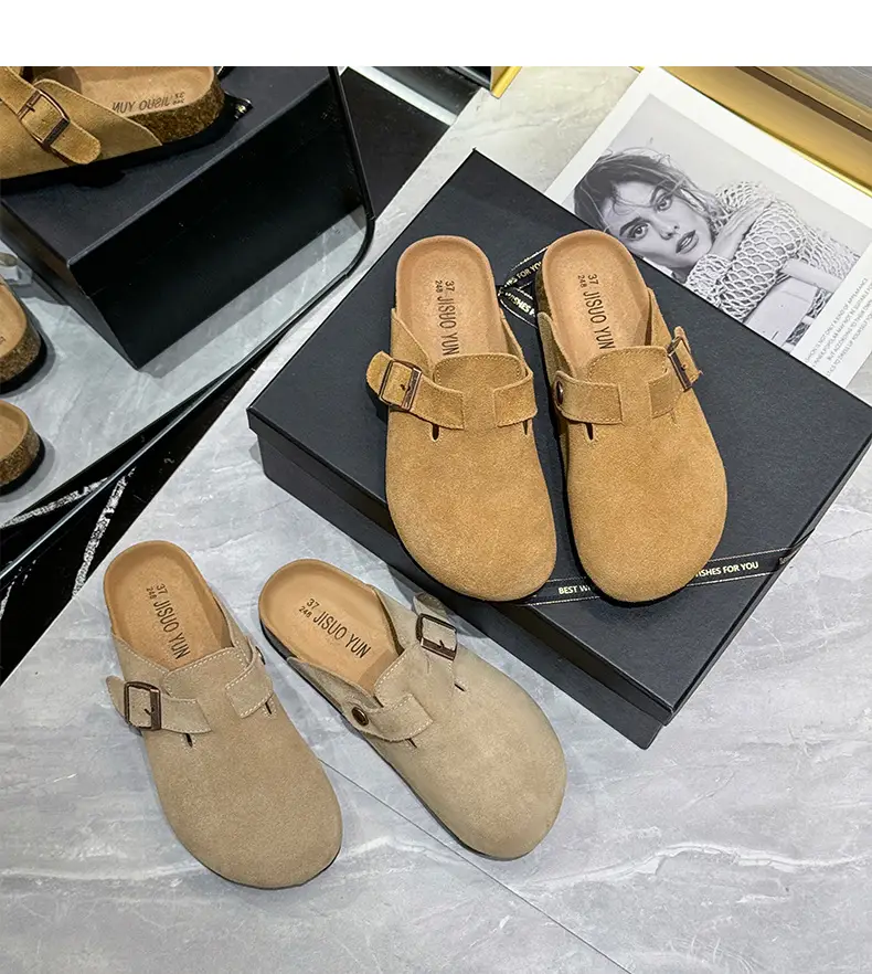 Cartoon Couple Burken Shoes Women's 2024 Summer New Student Round Toe Fashion Burken Lazy Slippers — feature 15