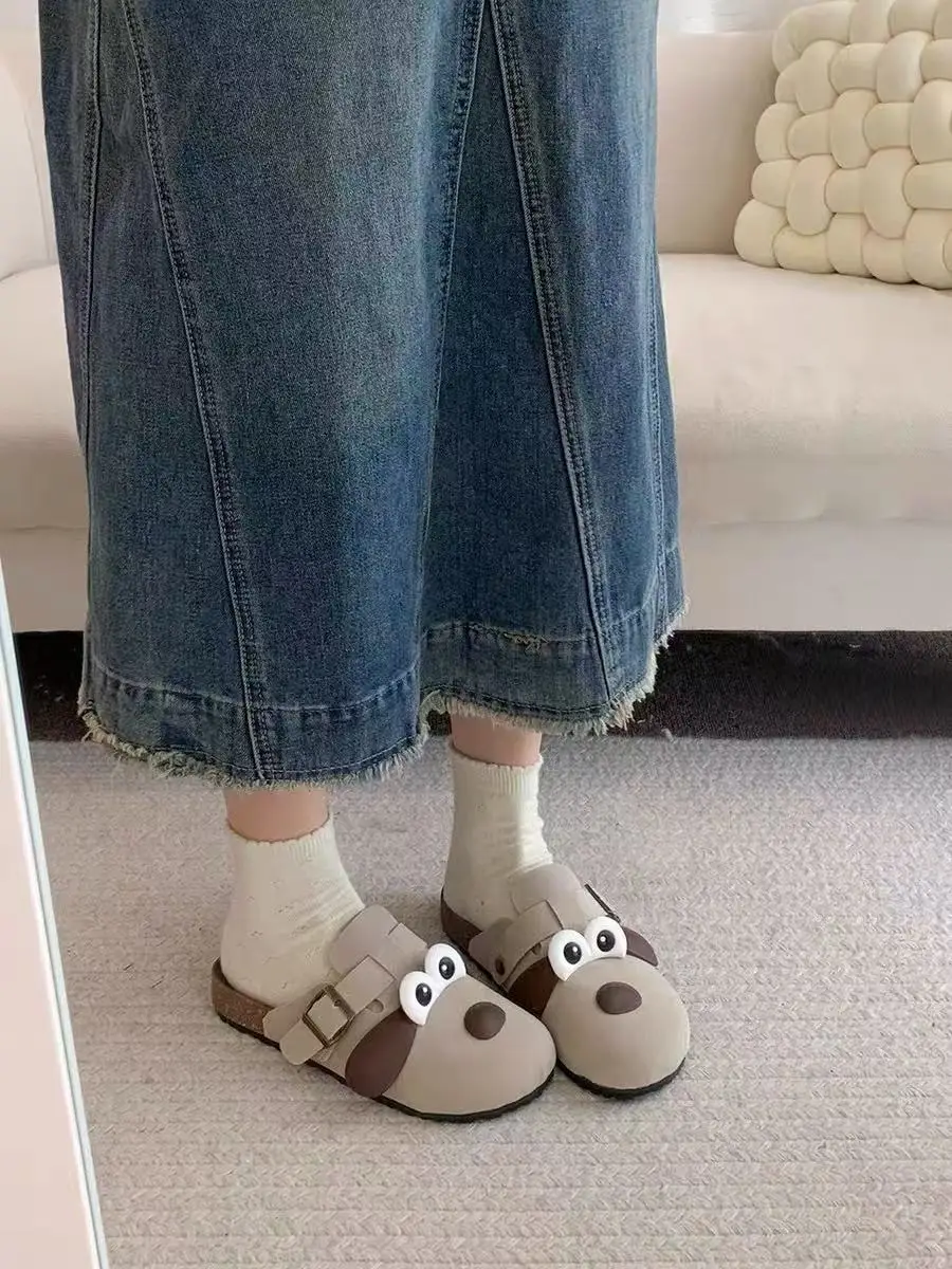 Cartoon Couple Burken Shoes Women's 2024 Summer New Student Round Toe Fashion Burken Lazy Slippers — feature 1