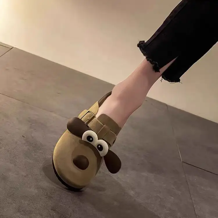 Cartoon Couple Burken Shoes Women's 2024 Summer New Student Round Toe Fashion Burken Lazy Slippers — feature 2