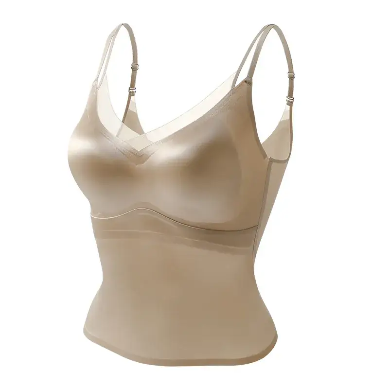 Mulberry Silk Bra Vest Suit for Women Plus Size - Image 9
