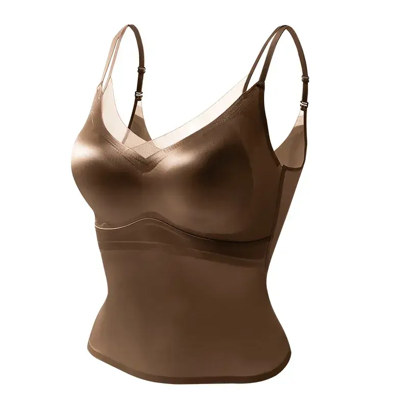 Mulberry Silk Bra Vest Suit for Women Plus Size - Image 4