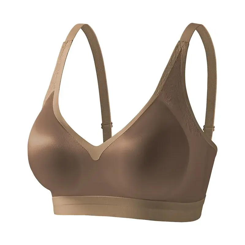 Black Seamless Women's Bra with Adjustable Straps - Image 4
