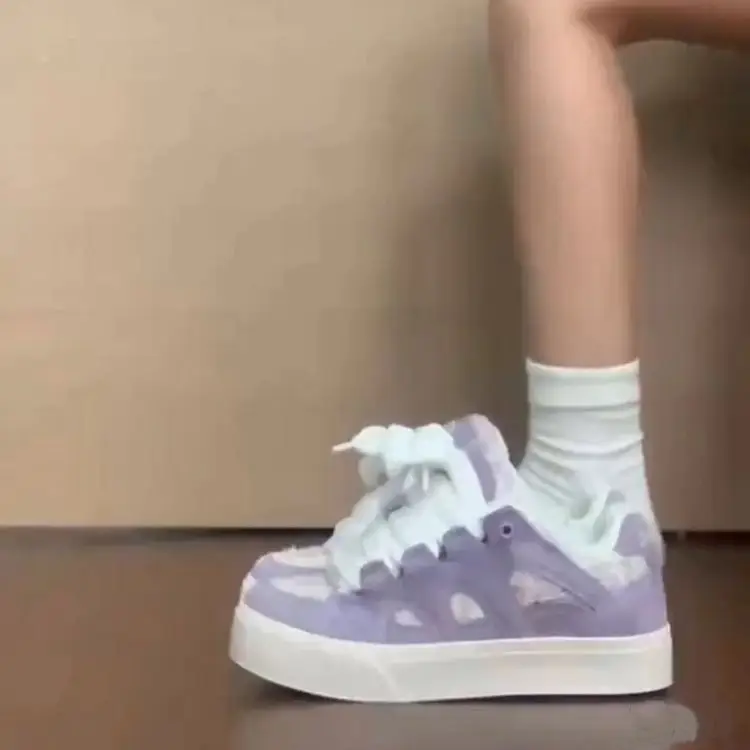 Autumn 2024 New Taro Purple Soft Bottom Bread Ins All-match Skate Shoes Women's Design Niche sneaker — feature 5