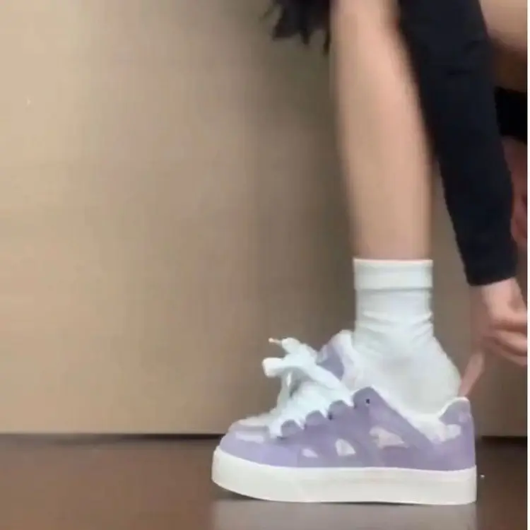Autumn 2024 New Taro Purple Soft Bottom Bread Ins All-match Skate Shoes Women's Design Niche sneaker — feature 6