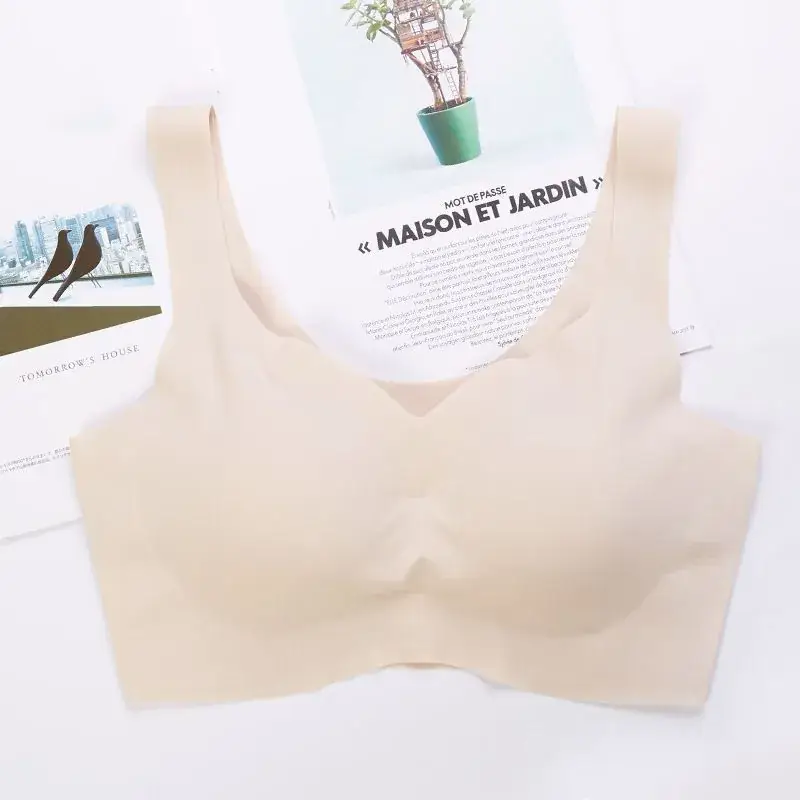 Ice Silk U-Shaped Back Bra for Women, Anti-Sagging, Breathable Sleep Vest Style - Image 2