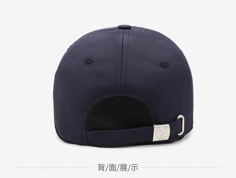 Navy Blue Fleece Baseball Cap for Men Winter Warm — feature 11