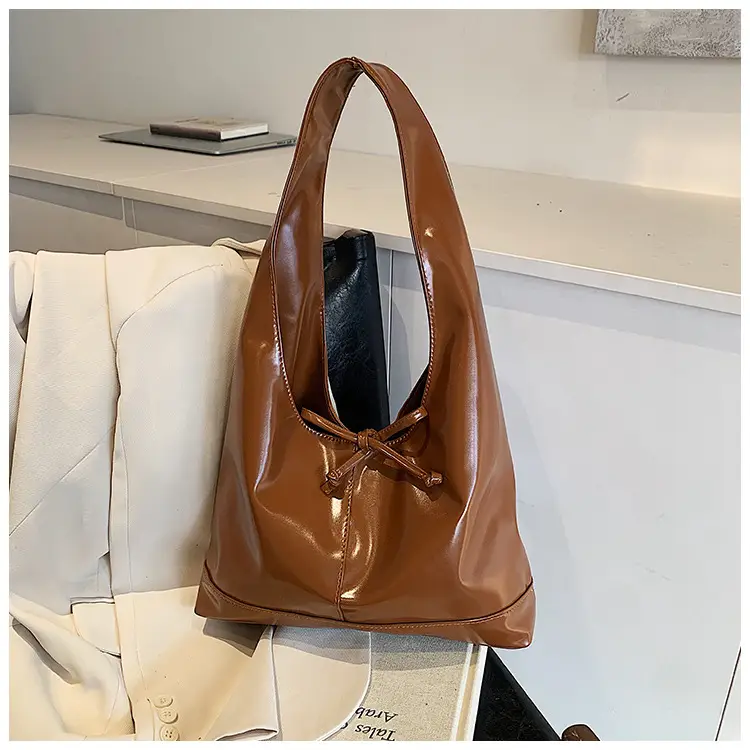 Women Vintage Brown Leather Tote Bag Large Capacity Winter New β feature 26