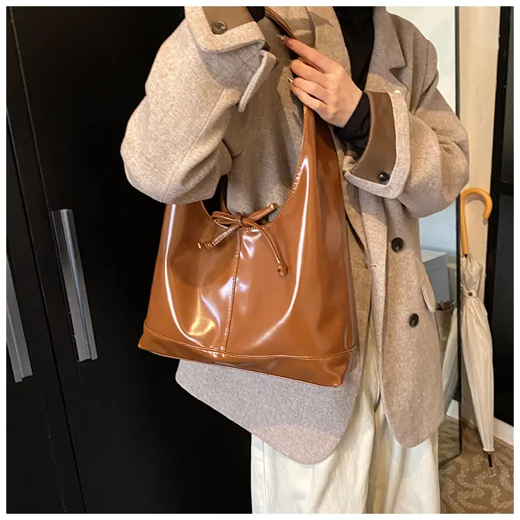 Women Vintage Brown Leather Tote Bag Large Capacity Winter New β feature 8