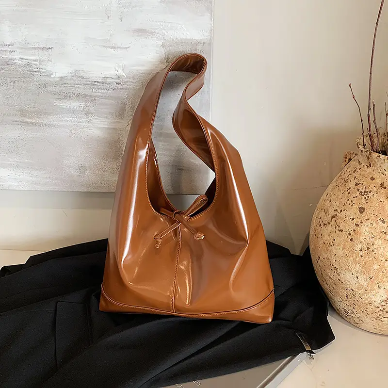 Women Vintage Brown Leather Tote Bag Large Capacity Winter New - Image 5