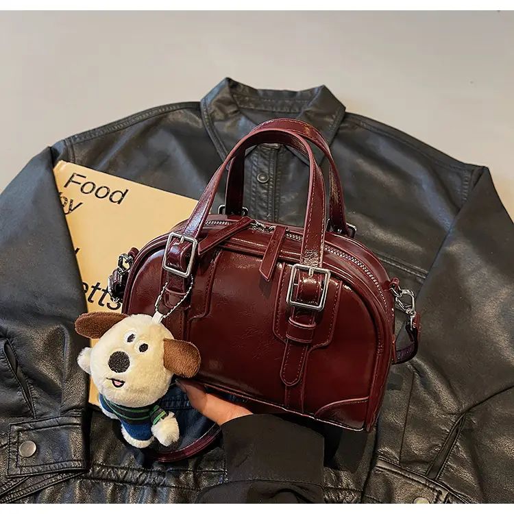 Trendy Women's Melard Shoulder Crossbody Bag with Cute Toy Hook — feature 33