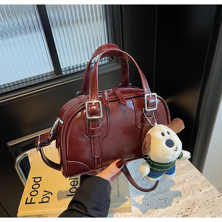 Trendy Women's Melard Shoulder Crossbody Bag with Cute Toy Hook — feature 46