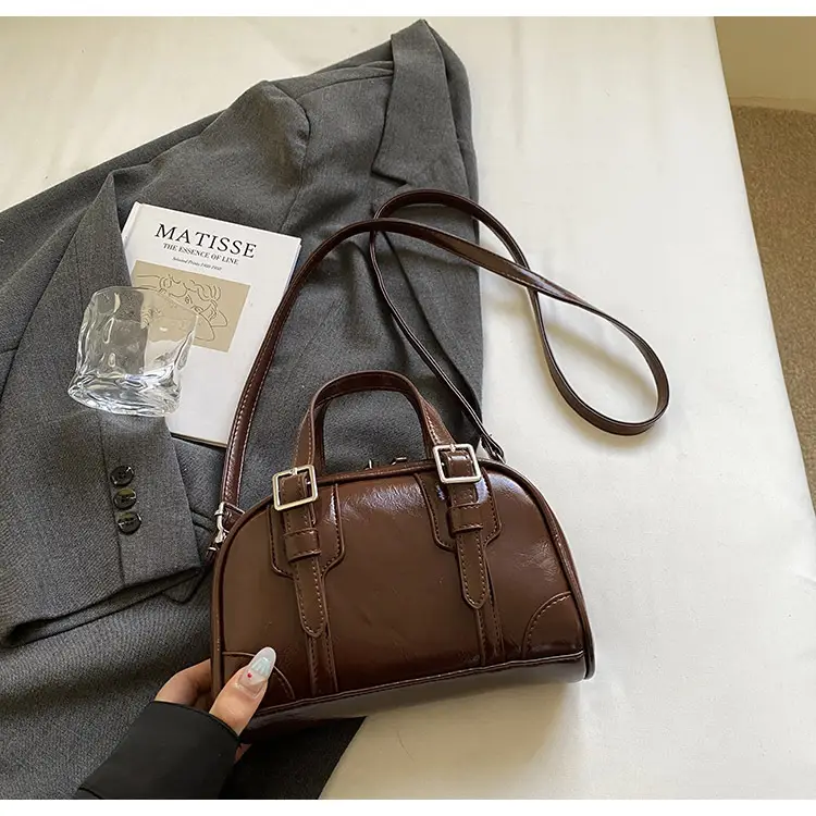 Trendy Women's Melard Shoulder Crossbody Bag with Cute Toy Hook - Image 6