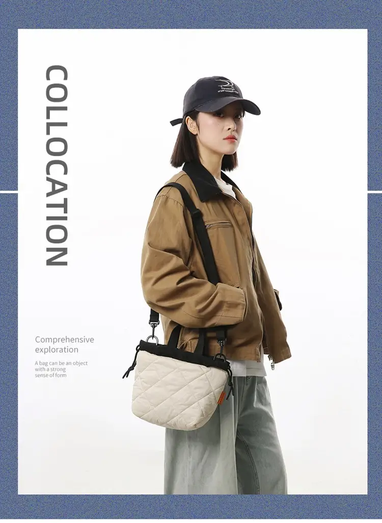 Advanced Autumn Winter New Crossbody Bag Thickened Rhombic Embroidery Shoulder Bag â feature 1