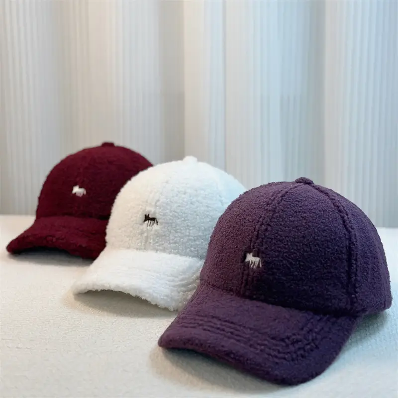 Grey Fleece Baseball Cap with Small Fox Embroidery - Image 7