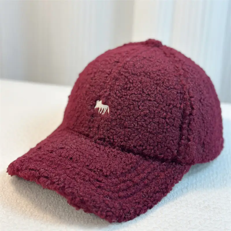 Grey Fleece Baseball Cap with Small Fox Embroidery - Image 5