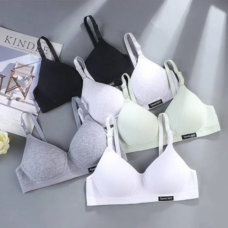 Comfortable Seamless Underwear for Girls in Their Developmental Stage, High School Students, Small Busts, Push-Up, No Underwire Bra, Thin Style