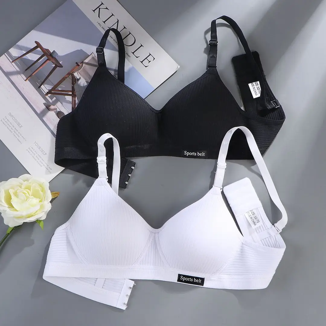 Comfortable Seamless Underwear for Girls in Their Developmental Stage, High School Students, Small Busts, Push-Up, No Underwire Bra, Thin Style