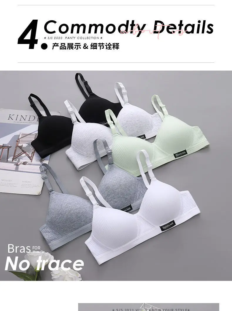 Comfortable Seamless Underwear for Girls in Their Developmental Stage, High School Students, Small Busts, Push-Up, No Underwire Bra, Thin Style — feature 14